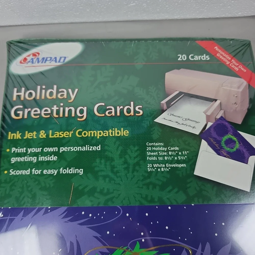 Create Your Own Holiday Greeting Cards Christmas Ink Jet Ampad 20 Cards